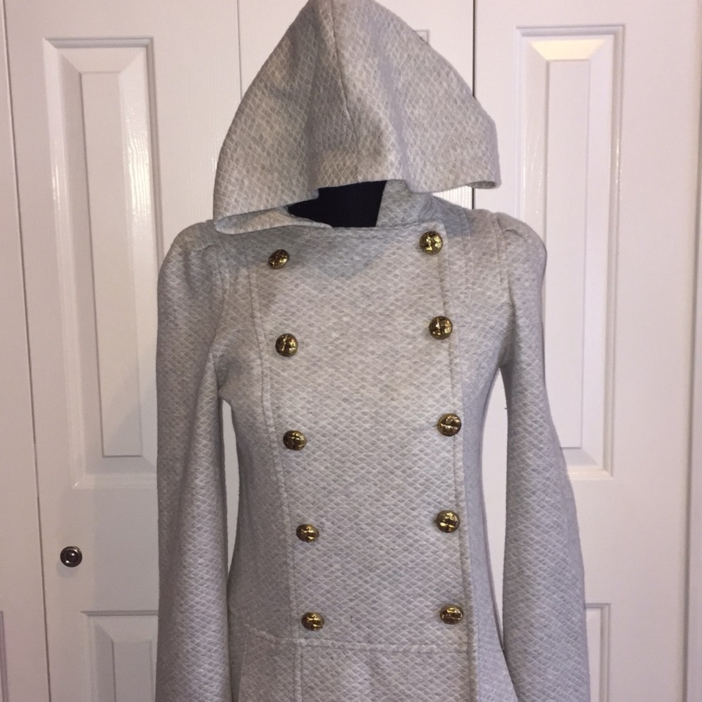 Juicy couture gray quilted pea coat top